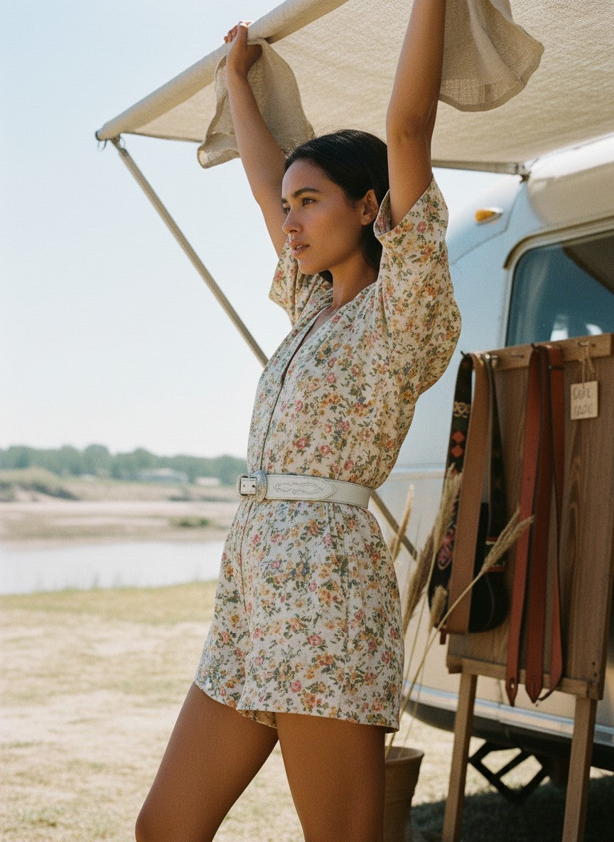 [AI-GEN] OOAK Vintage Leather & Tapestry Belt