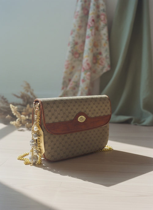[AI-GEN] OOAK Authentic Vintage Gucci Cognac Trim Clutch