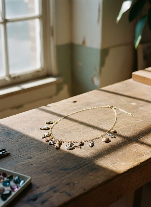 [AI-GEN] Handmade Dainty Ocean Charms Necklace