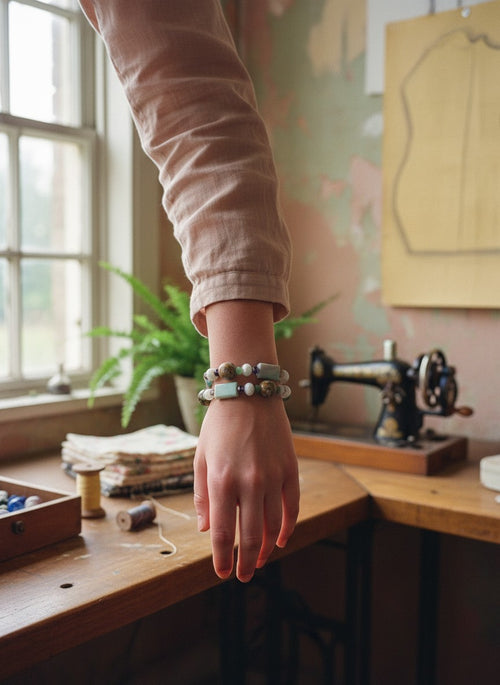 [AI-GEN] OOAK Chunky Amazonite and Jasper Necklace or Bracelet