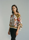 [AI-GEN] OOAK Turkish Silk Printed Poncho Scarf Top