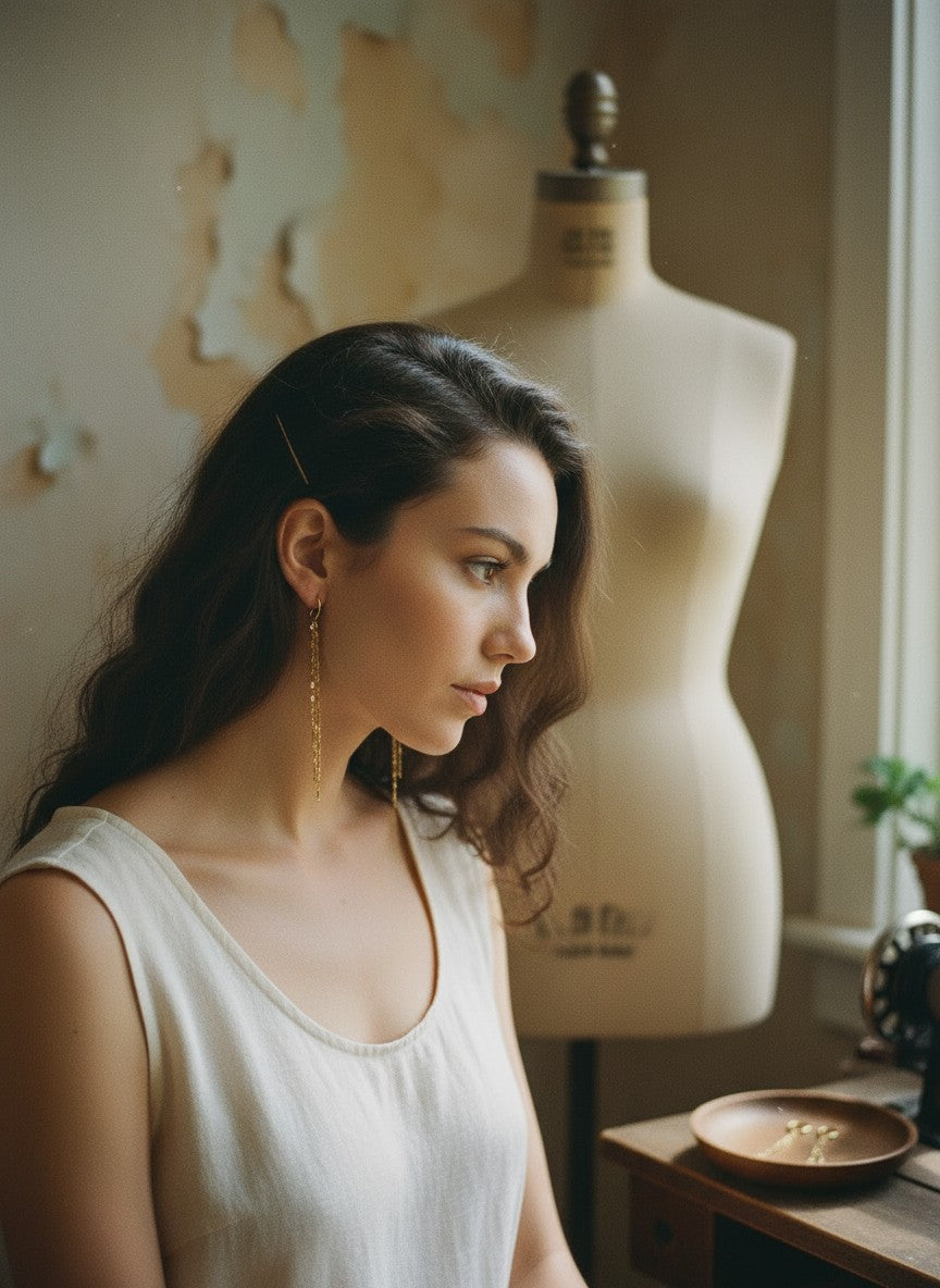 [AI-GEN] Handmade Delicate Chain Fringe Earrings