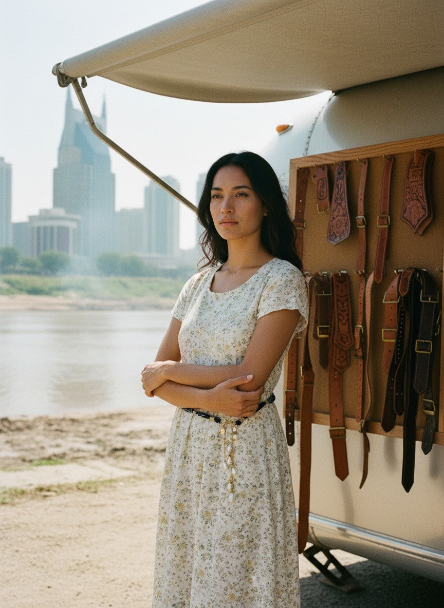 [AI-GEN] Handmade Bandana & Pearl Drop Necklace or Belt