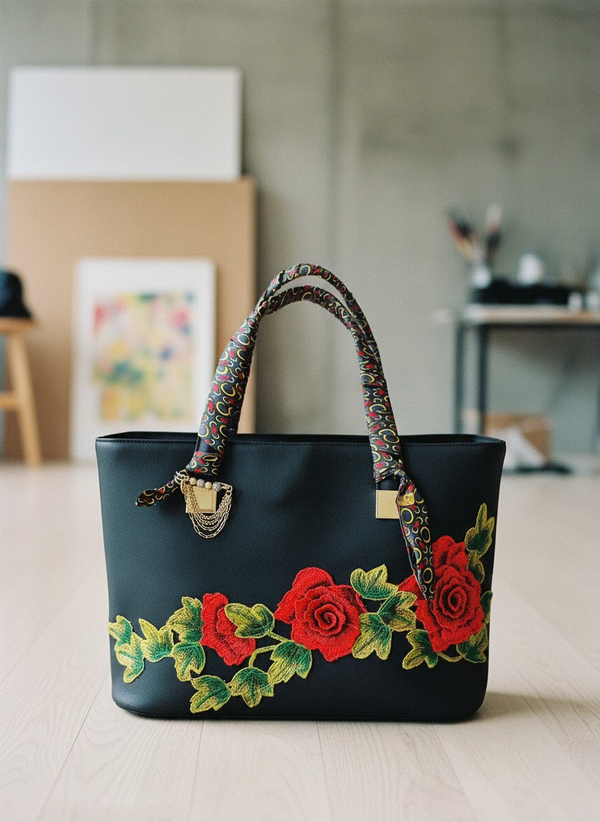 [AI-GEN] OOAK 'Belle Rose' Celine Upcycled Tote