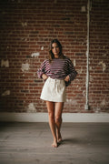 [AI-GEN] Cotton Twill Denim Skorts With Belt Loop