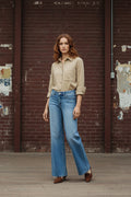[AI-GEN] Mid Rise Wide Leg Denim Jeans