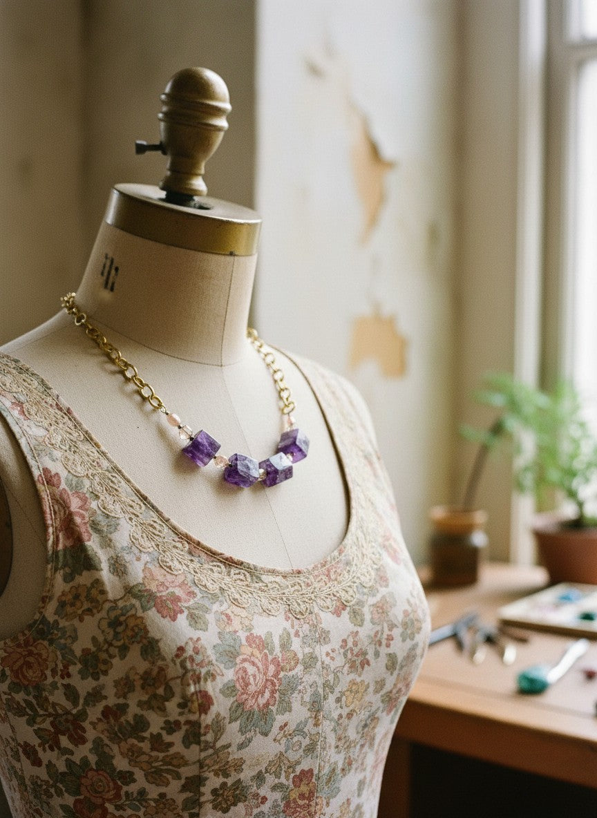 [AI-GEN] Handmade Chunky Amethyst Necklace or Bracelet