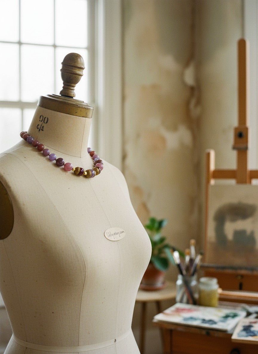 [AI-GEN] Handmade Bead Cap Semi Precious Necklace or Bracelet