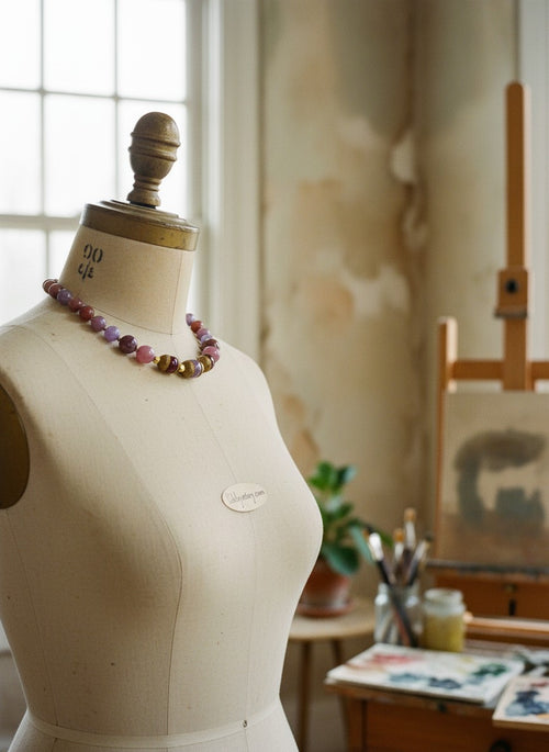 [AI-GEN] Handmade Bead Cap Semi Precious Necklace or Bracelet