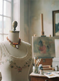 [AI-GEN] OOAK Vintage Bead Cameo Charm Necklace