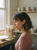 [AI-GEN] Handmade Pearl & Glass Threader Earrings