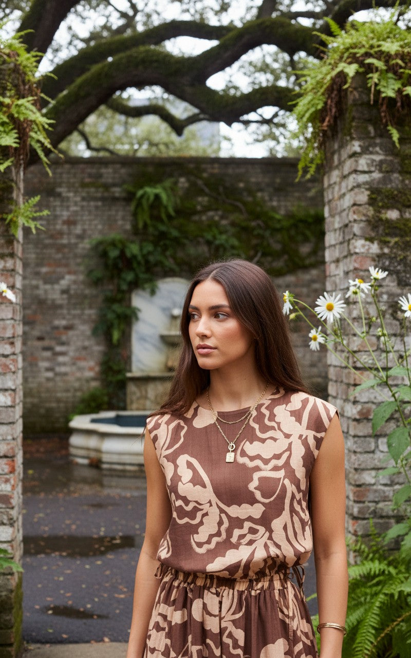 [AI-GEN] Sage the Label Rustic Charm Tie Top