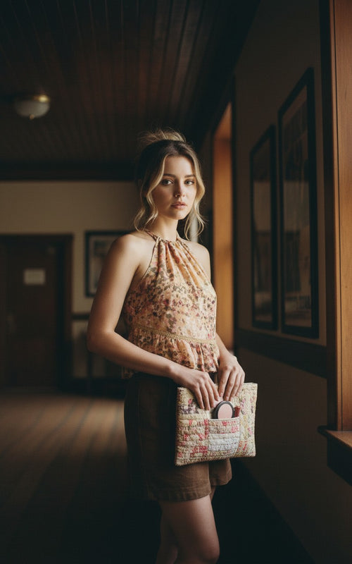 [AI-GEN] Sadie & Sage Sunset Canyon Halter Top