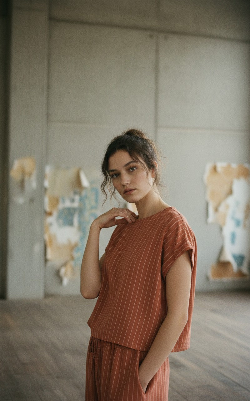 [AI-GEN] Sadie & Sage Sugarloaf Stripe Cuffed Top