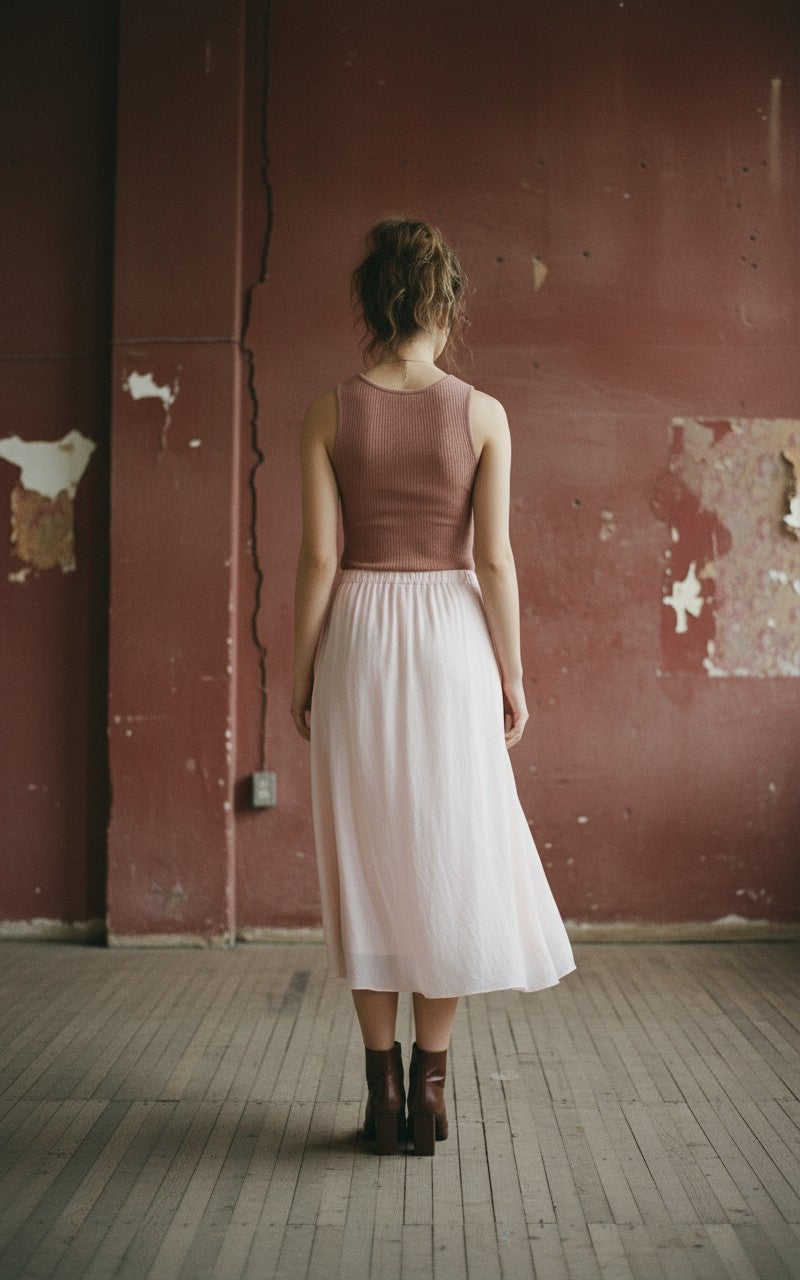 [AI-GEN] Sadie & Sage Sepia Sky Midi Skirt