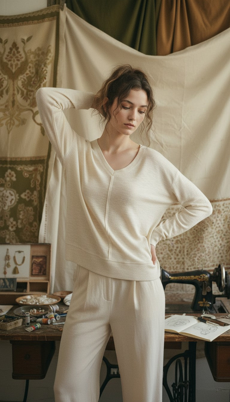 [AI-GEN] Dex V-Neck Knit Top
