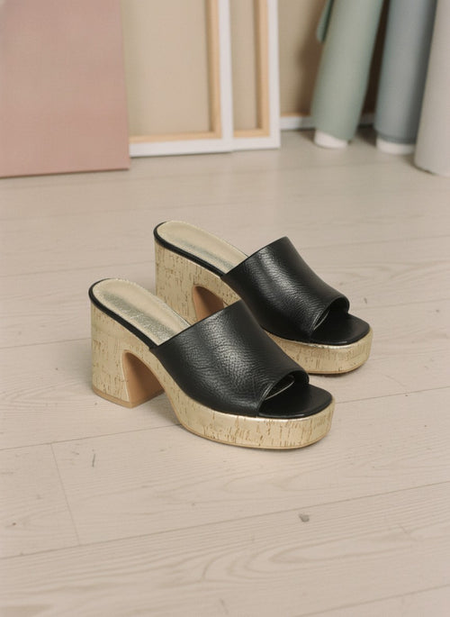 [AI-GEN] Lily Platform Chunky Heel Slip-on Sandals