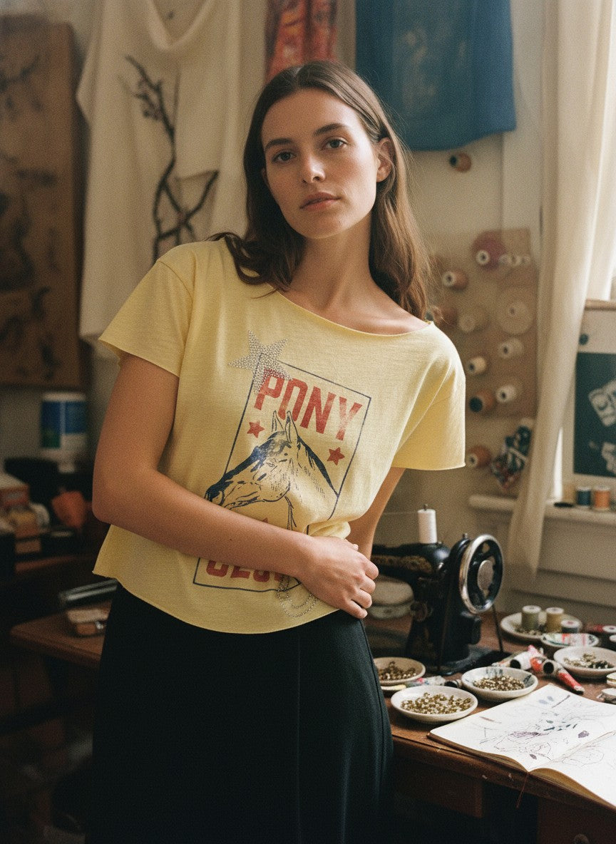 [AI-GEN] All Us Pony Club Slub Cap Tee