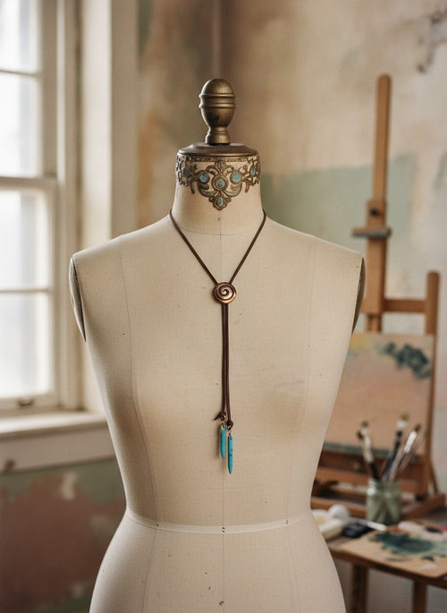 [AI-GEN] OOAK Vintage Copper Pendant Bolero