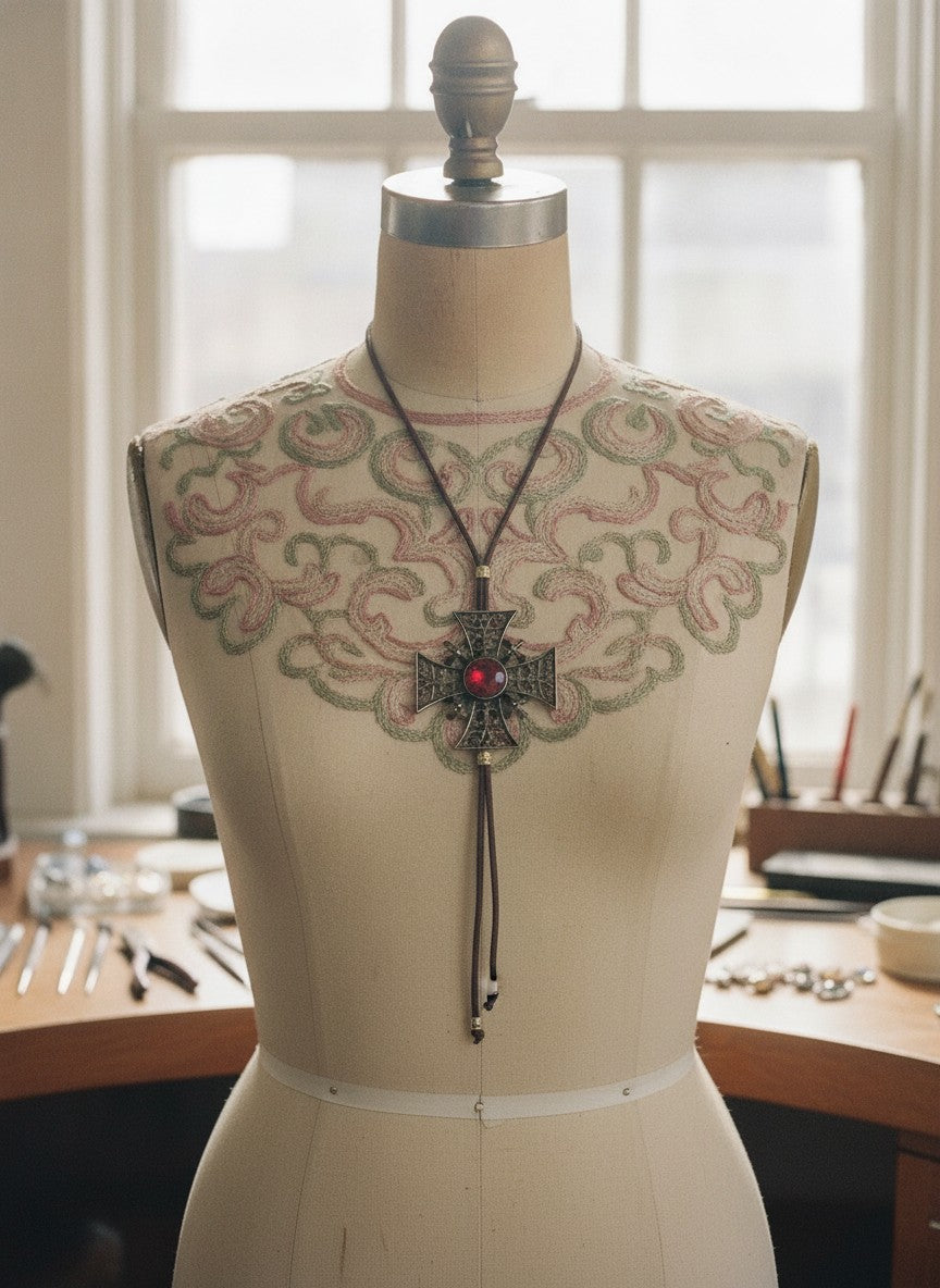 [AI-GEN] OOAK Vintage Statement Cross Bolero