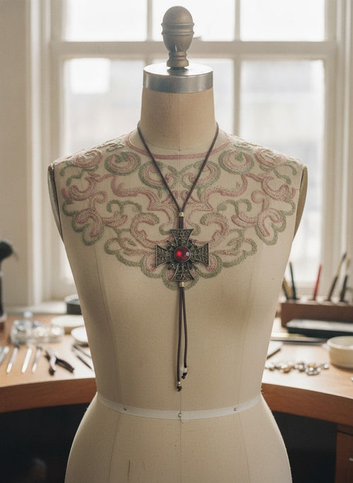 [AI-GEN] OOAK Vintage Statement Cross Bolero