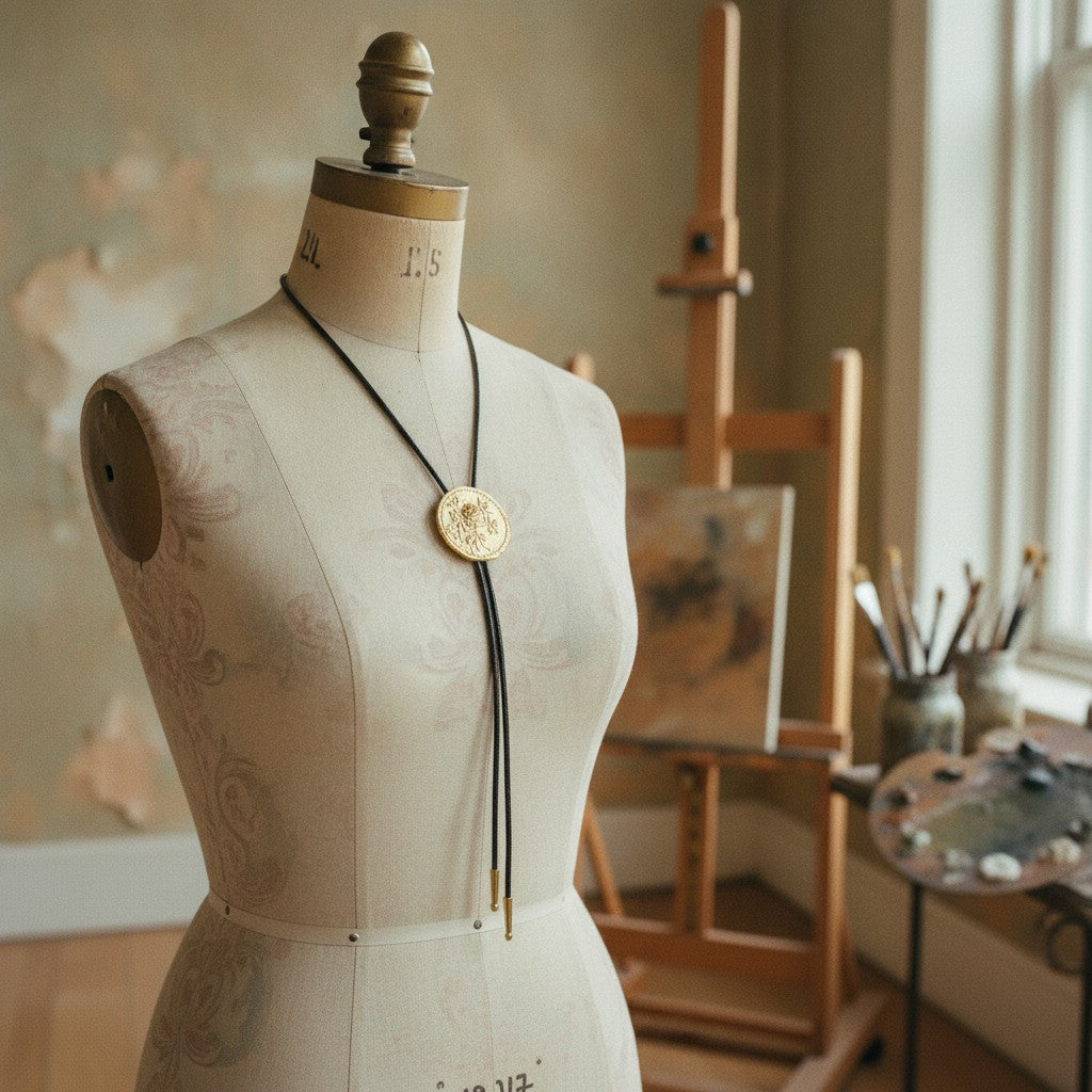 [AI-GEN] Western Cowboy Style Vintage Rose Adjustable Necklace