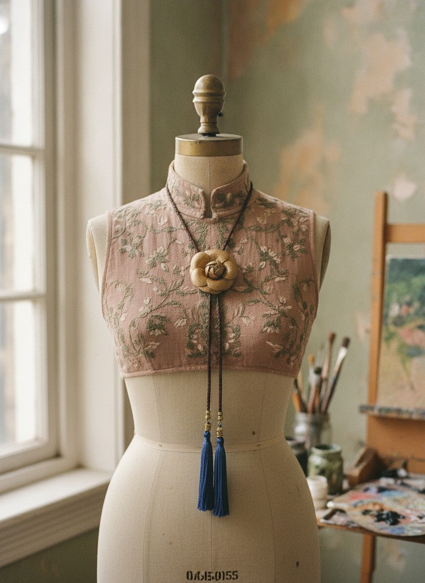 [AI-GEN] Handmade Flower & Fringe Bolero