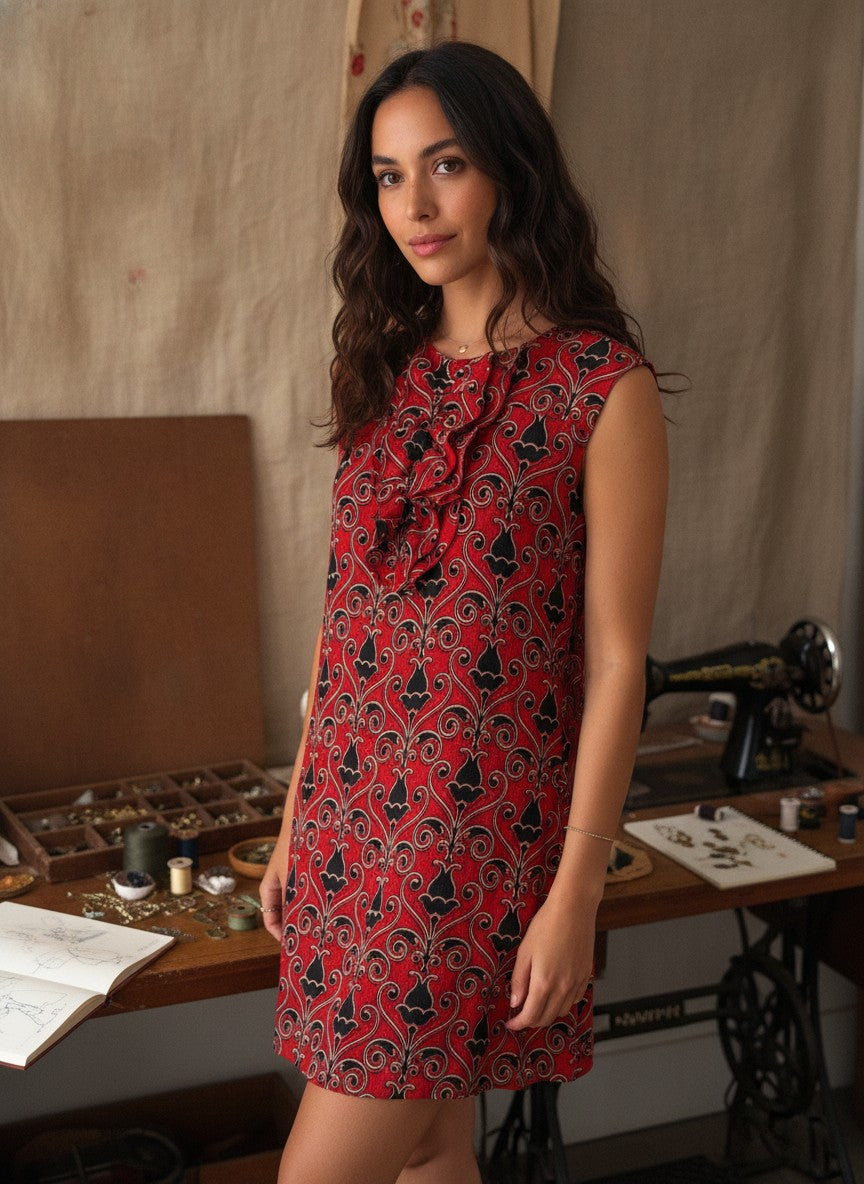 [AI-GEN] OOAK Vintage Laurence Dolige Floral Dress