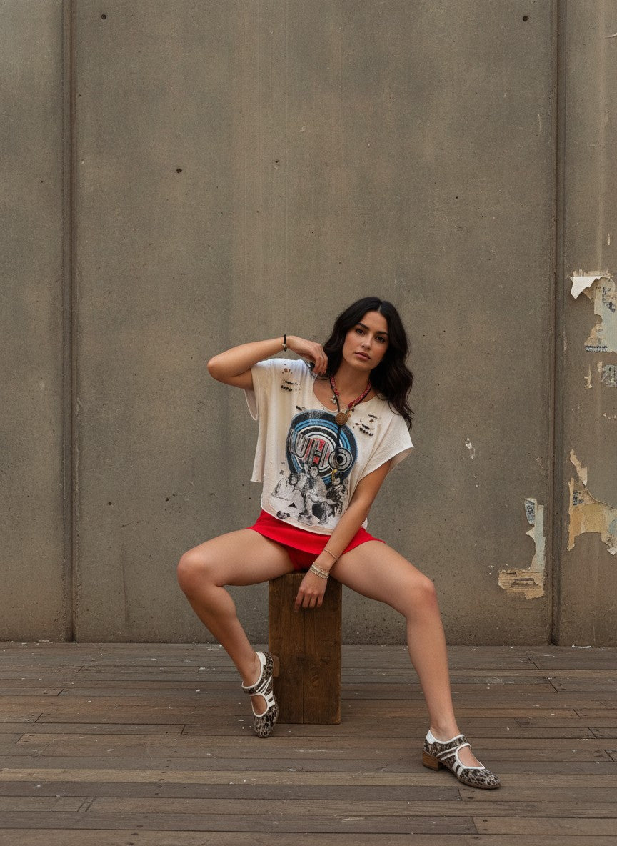 [AI-GEN] OOAK Upycled Who Graphic Tee