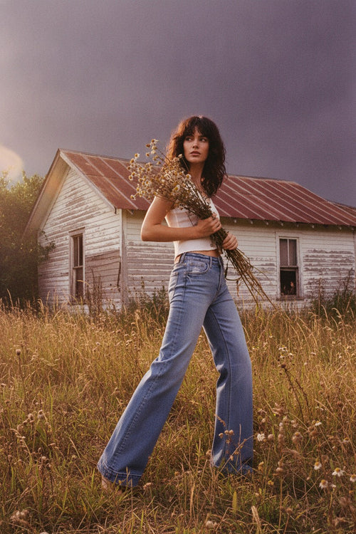 [AI-GEN] Bayeas New York Low Rise Wide Leg Jean
