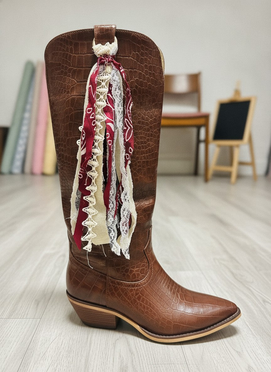[AI-GEN] Handmade Bandana & Denim Bag/Boot Charm