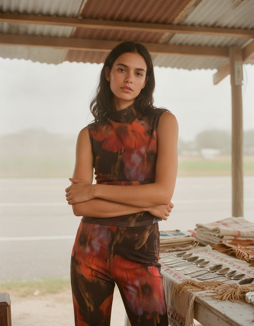 [AI-GEN] Dex Mesh Floral Top