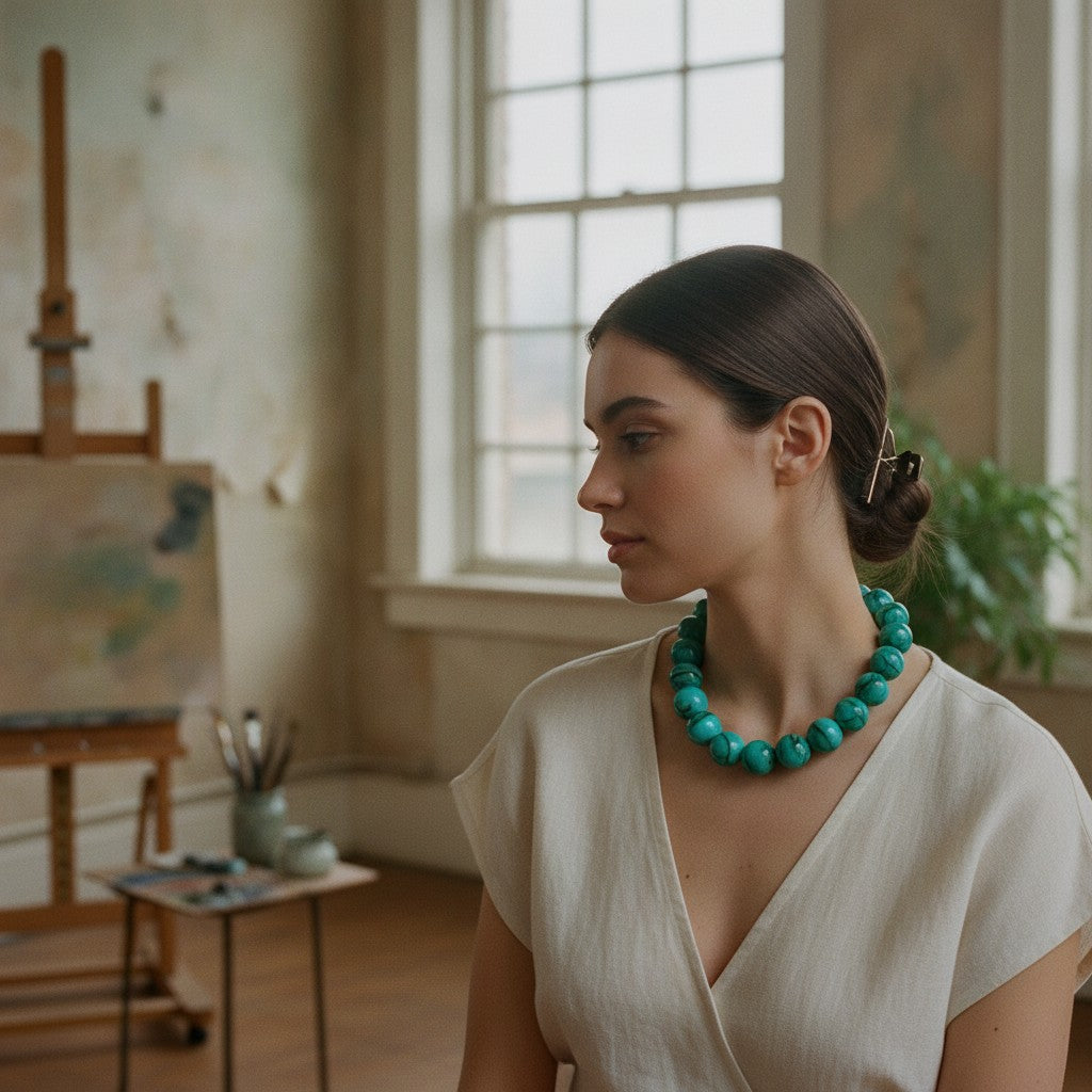 [AI-GEN] Resin Bead Statement Necklace