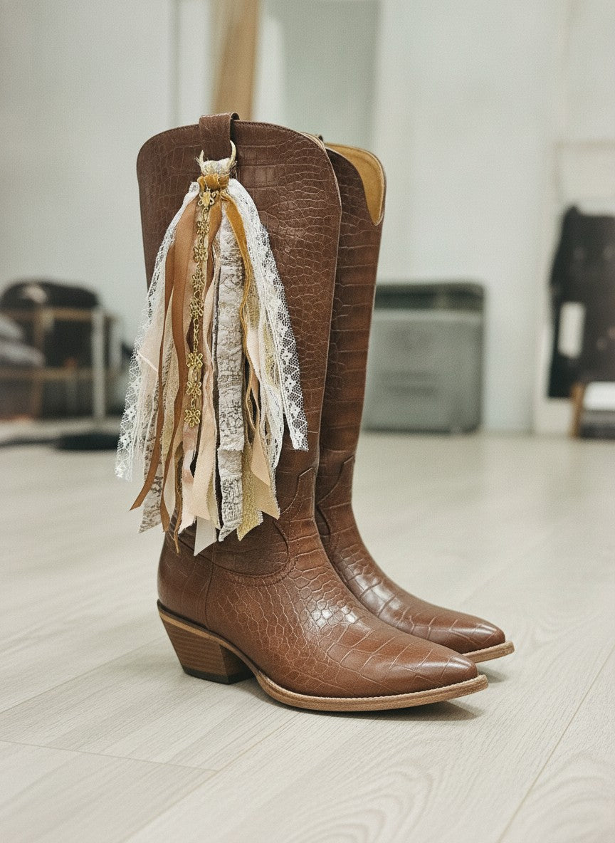 [AI-GEN] OOAK Velvet Peach Bag/Boot Charm