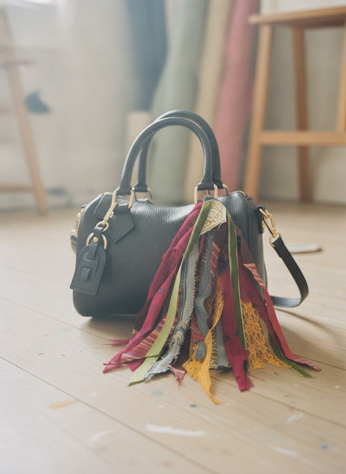 [AI-GEN] OOAK Vintage Ribbon Boot/Bag Charm