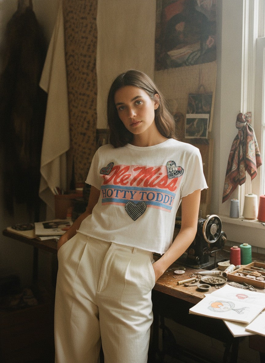 [AI-GEN] OOAK Hotty Toddy Patchwork Tee