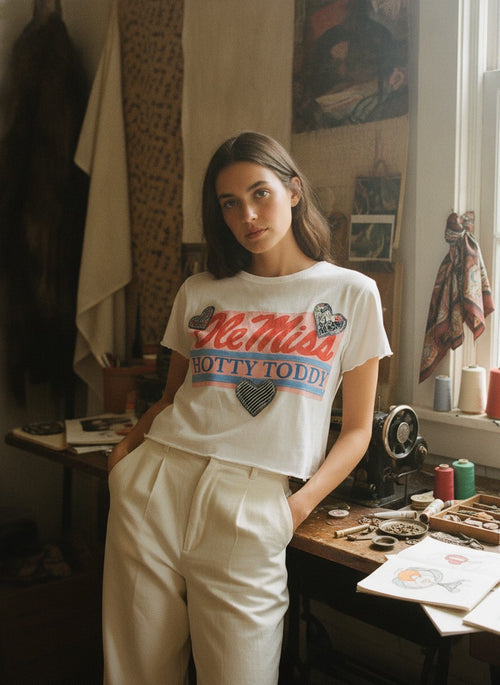 [AI-GEN] OOAK Hotty Toddy Patchwork Tee