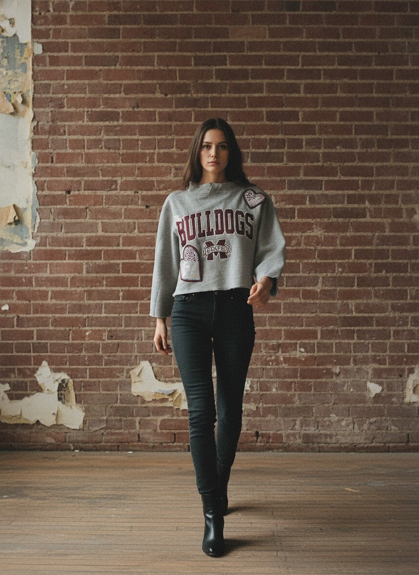 [AI-GEN] OOAK Bulldogs Patchwork Sweatshirt