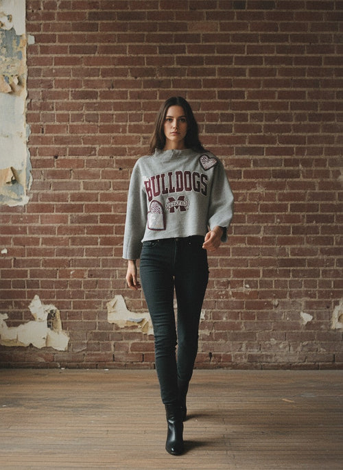 [AI-GEN] OOAK Bulldogs Patchwork Sweatshirt