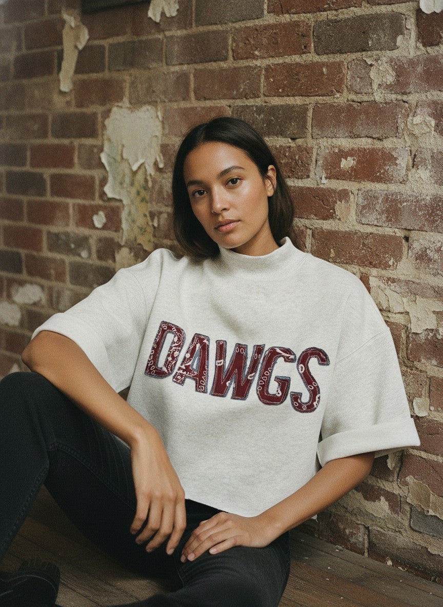 [AI-GEN] OOAK Dawgs Bandana Cropped Sweatshirt