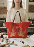 [AI-GEN] OOAK Bird Song Vintage Gucci Nylon Satchel