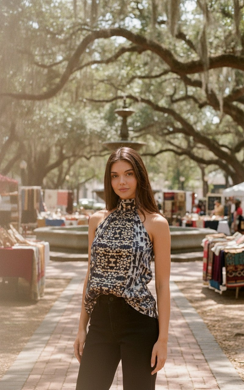 [AI-GEN] Elan Wild Heart Halter Top