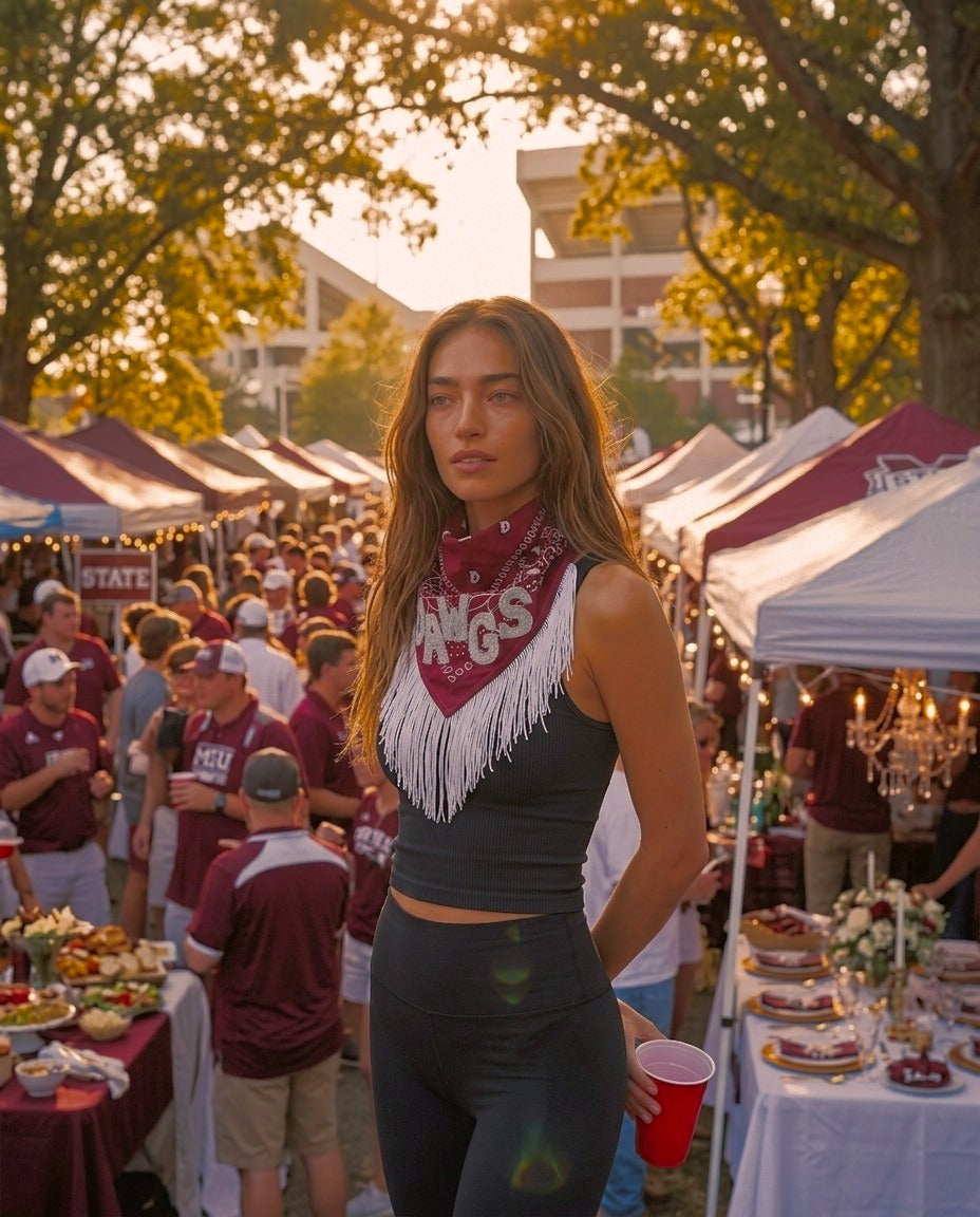 [AI-GEN] OOAK 'Dawgs' Fringe Scarf
