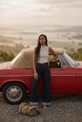[AI-GEN] Bayeas High Rise Wide Leg Rolled Jeans