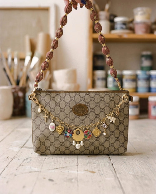 [AI-GEN] OOAK Silk & Stories — Reworked Vintage Gucci Plus Bag