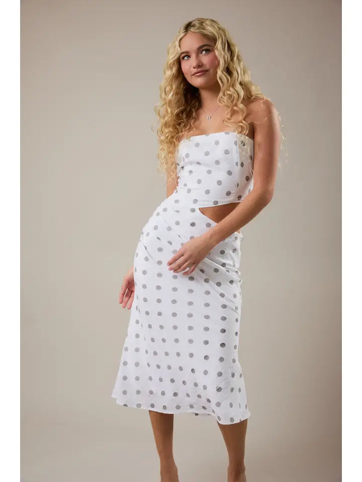 Cut Out Detail Tube Maxi Dress