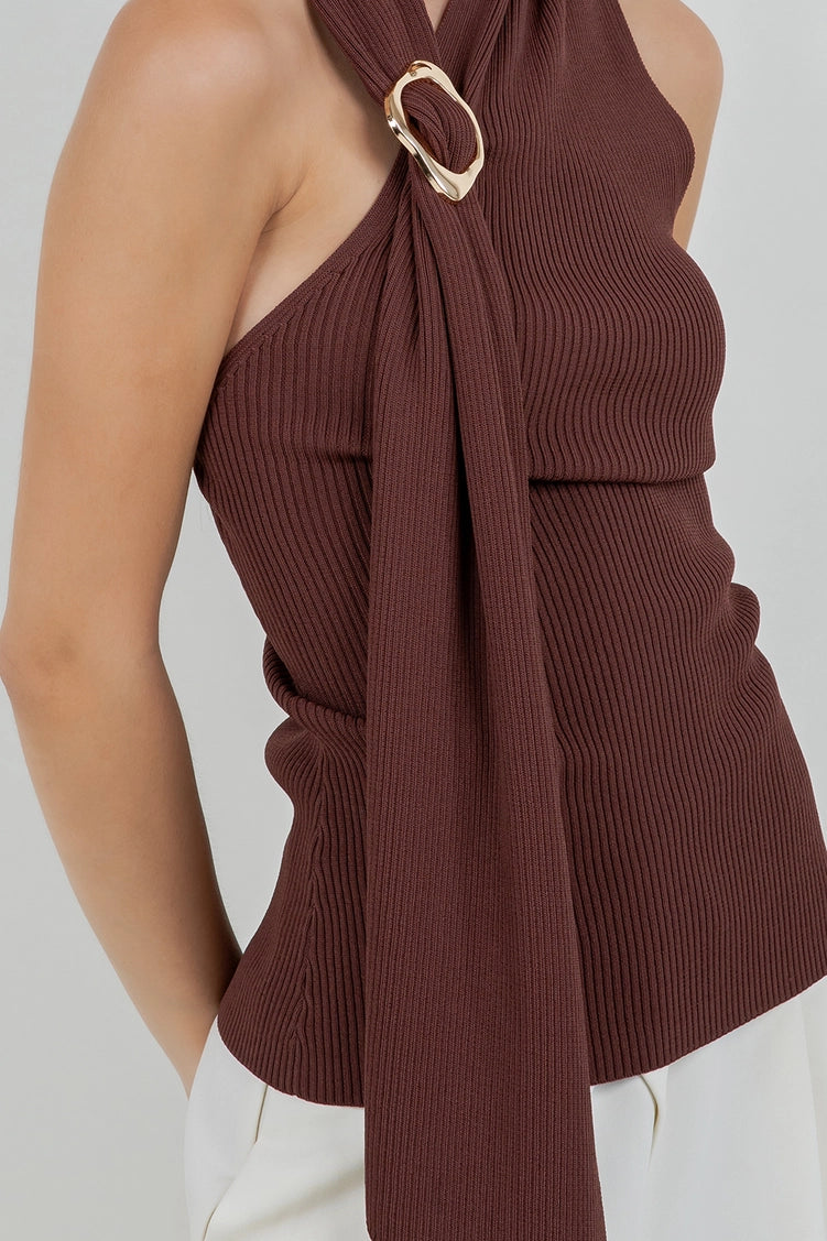 Story Piece One Shoulder Scarf Top
