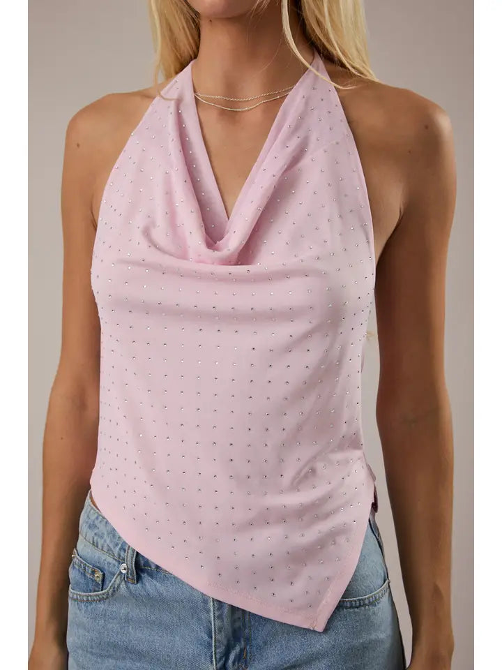 Mesh Top with Rhinestones