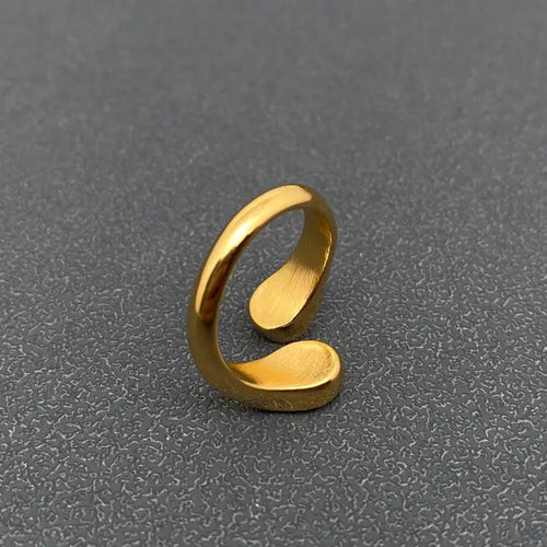 Two-Color Zircon 18K Gold-Plated Stainless Steel Ring