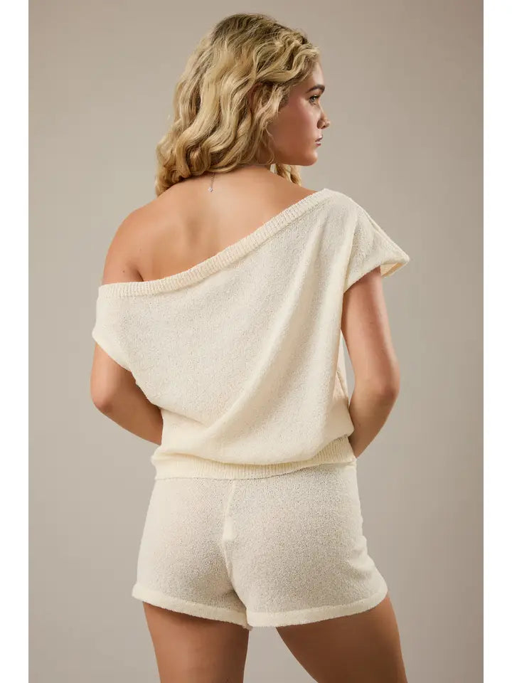 Asymmetrical Shoulder Sweater Top